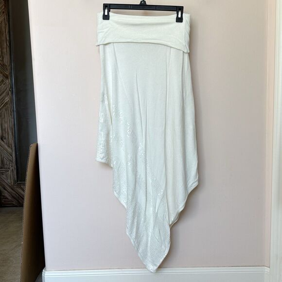 Allison Daley Skirt XL Asymmetrical Cream With Sequins - Picture 3 of 7